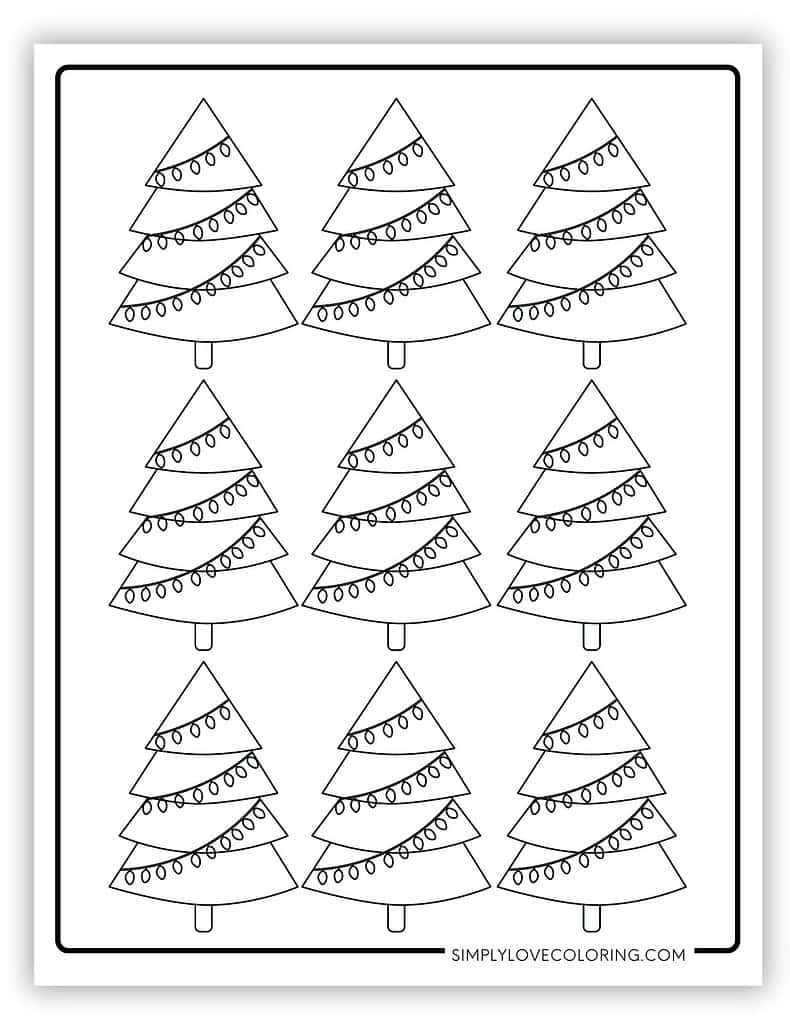 christmas tree templates (free pdf printables) - simply love coloring